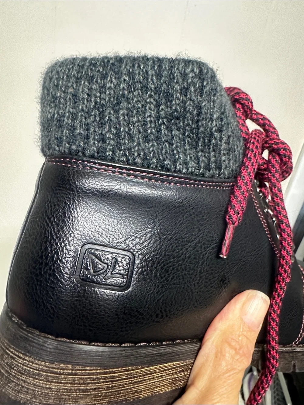Dirty Laundry Black Ankle Boots with Burgundy Laces